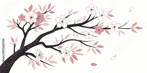 A single blooming white dogwood flower with delicate petals on a branch