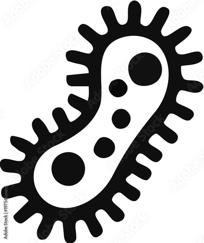 바이러스 세균 감염 주의 아이콘 일러스트