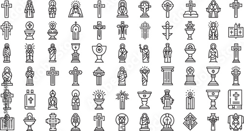 Collection of celtic crosses and stone carvings ancient irish and british art