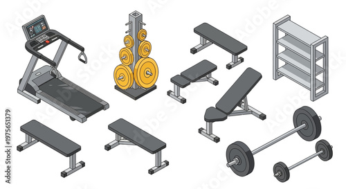 Isometric Gym Equipment Set for Fitness and Workout.