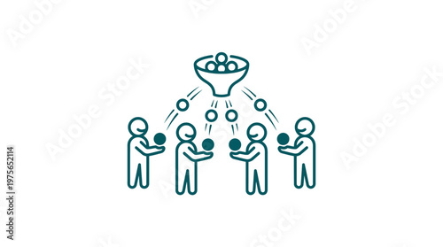 Sales Funnel Concept Distributing Opportunities to a Team