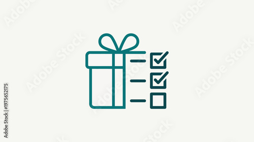 Gift Box With Checklist Icons