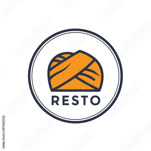 Modern Bakery Restaurant Logo Design With Bread Emblem and Circular Badge for Resto Branding.