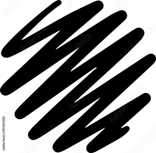 Abstract Scribble Zigzag Hand Drawn Graphic Element
