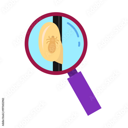 Scratching Head with Lice. Lice infection concept