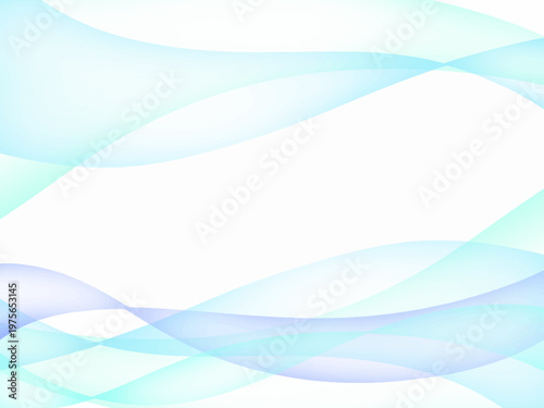 滑らかな透明感のある青色のウェーブの背景素材