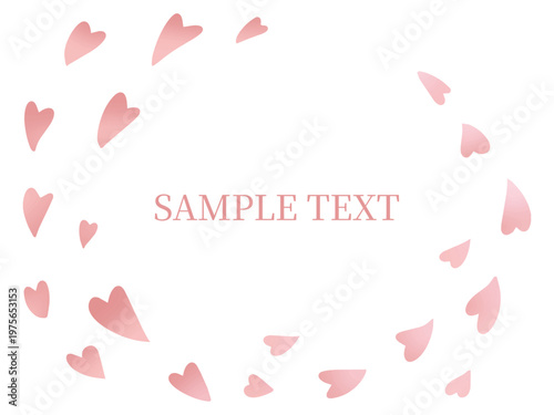 手描き風のたくさんのハートに囲まれたフレーム素材