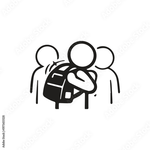 Three individuals one with a backpack ready for school or an adventure