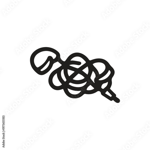 Tangled Mess of an Audio Cable or Wire Representing Connection Chaos