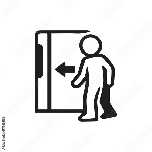 Universal Directional Symbol for Moving Into or Out of a Designated Area