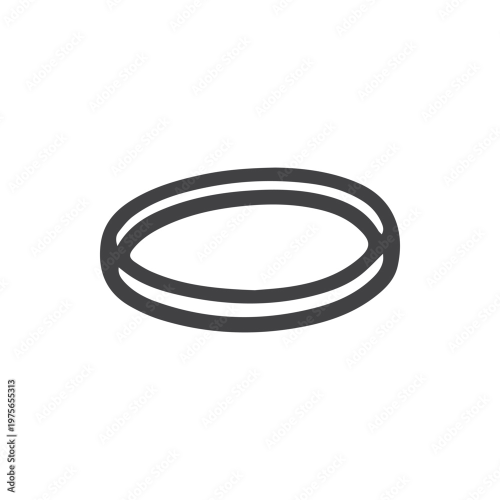 Fototapeta premium Sleek graphic representation of a flattened loop with dual borders