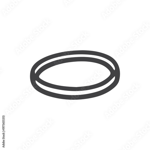 Sleek graphic representation of a flattened loop with dual borders