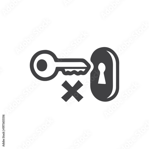 Incorrect Key Attempt Security Failure Access Denied Locked Out Symbol