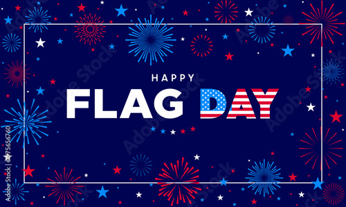 USA Flag Day celebration, US Flag Day background, fireworks
