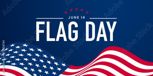 USA Flag Day background, American flag banner, border