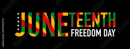 Juneteenth celebration banner, Freedom Day text design