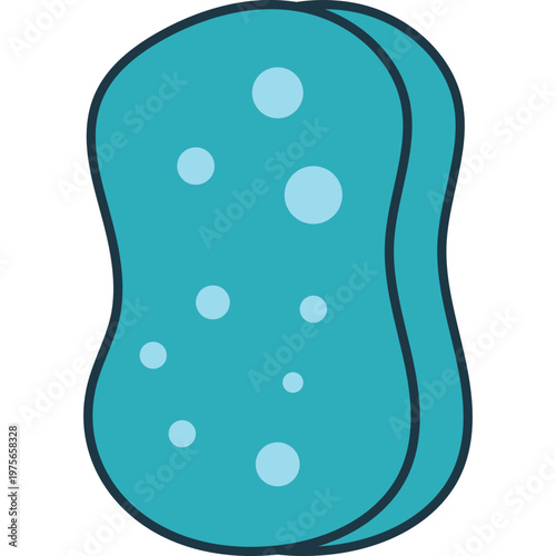 Blue Cleaning Sponge Vector Icon
