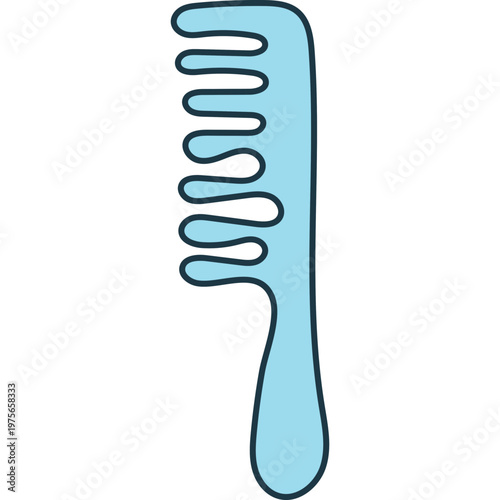 Hand Drawn Blue Hair Comb Illustration