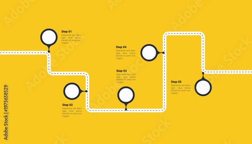 5 Steps Roadmap Infographic Template Design