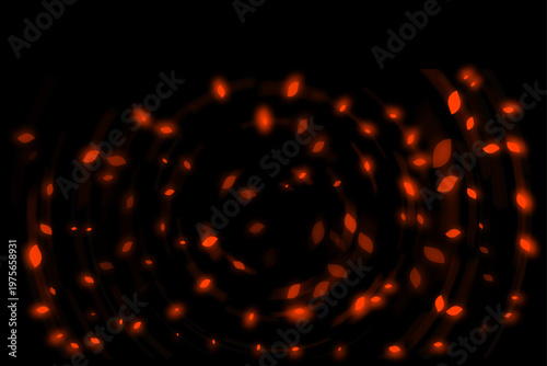 Abstract digital art a chaotic cascade of glowing orange and red blocks