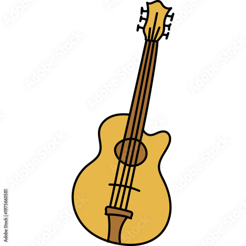 Hand Drawn Acoustic Guitar Illustration