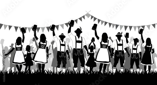 People in traditional German clothing.