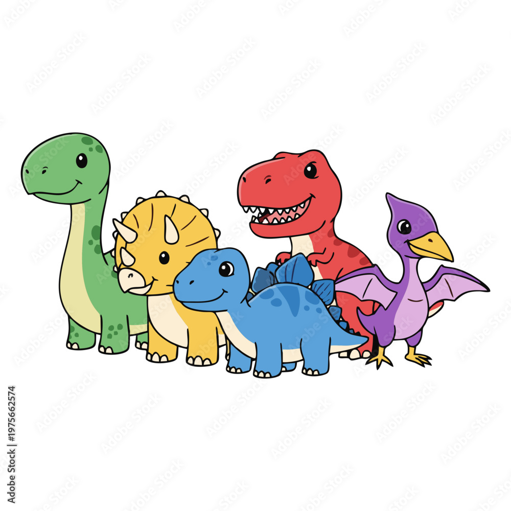 Naklejka premium icon set dinosaur design vector
