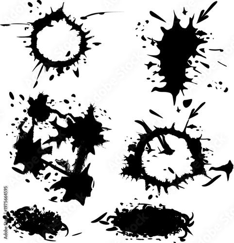 a black-and-white image of pen marks, smudges, and ink droplets