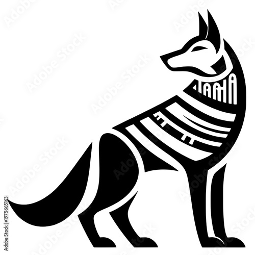 Ancient Egyptian wolf silhouette
