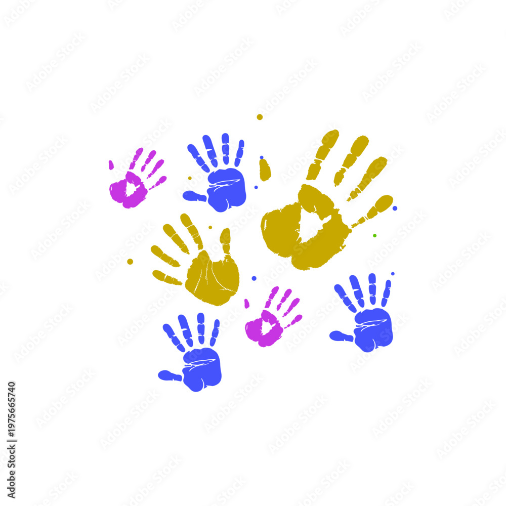 Fototapeta premium Colorfull Hand Print Kids