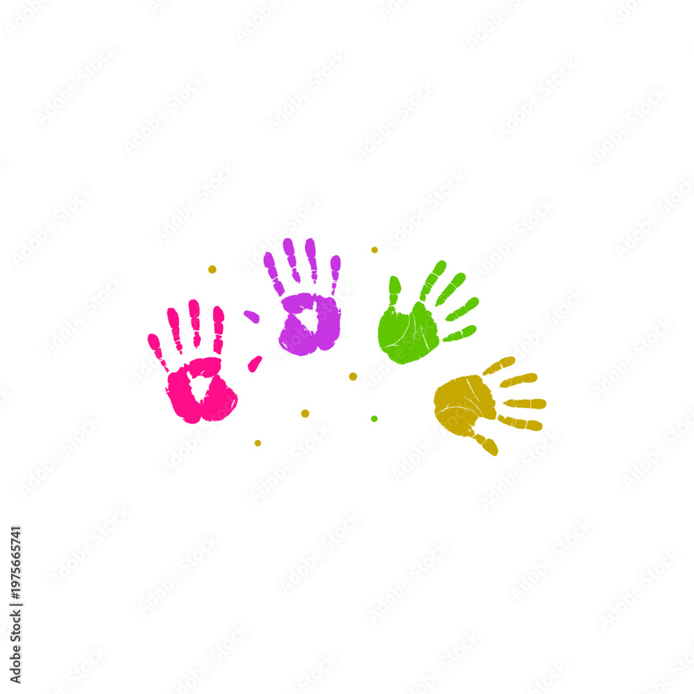 Obraz premium Colorfull Hand Print Kids