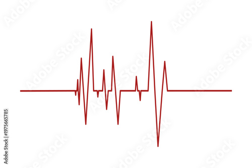 Part of heart beat diagram. Electrocardiogram chart. Cardiac rhythm red line. Cardio test sign. Cardiology hospital symbol. Healthcare concept. Vector graphic illustration