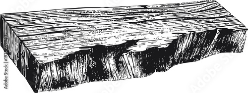 Vintage wooden plank illustration rough textured timber board with detailed grain and natural imperfections