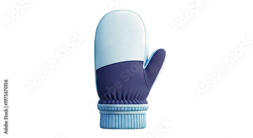 Two-tone blue winter mitten