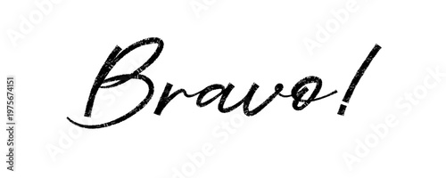 Bravo. Trendy brush stroke quote text. Marker drawn calligraphy. Modern motivation and inspiration phrase great for photo overlays, greeting cards, t-shirt print, posters