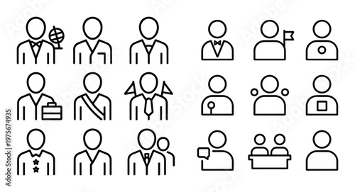 User profile icons showing roles and communication states