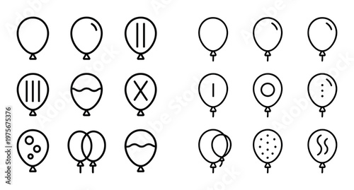 Single balloon icons showing assorted markings and pairs