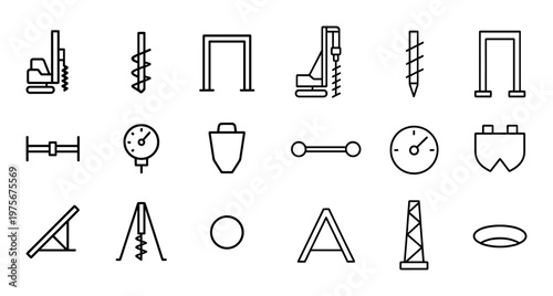 Drill and survey tool icons displayed in grid layout