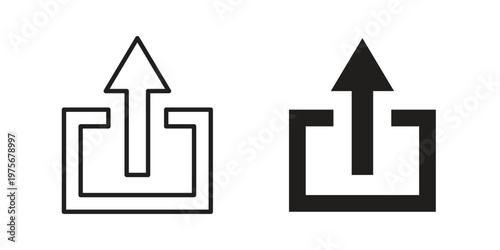 Export icon vector design set. Icon Symbol Black Outline and Solid