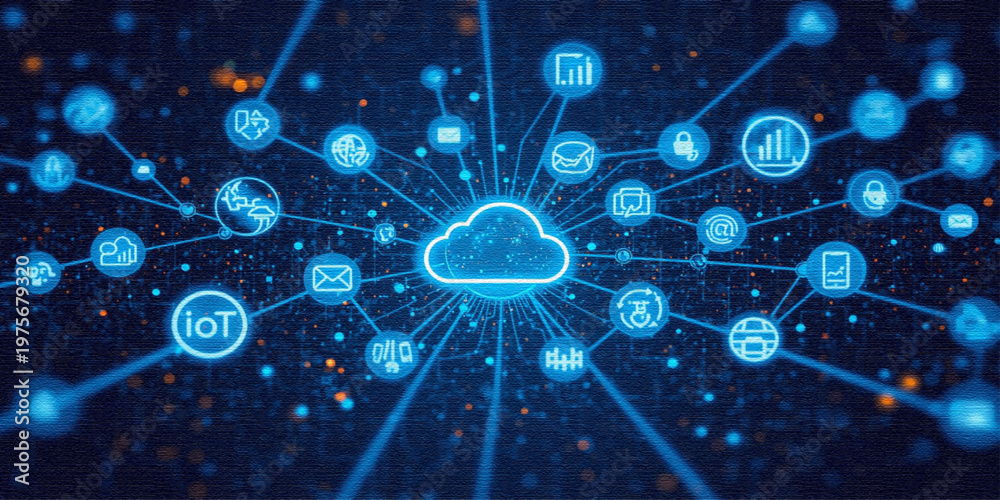 Obraz premium Digital Infrastructure Network Background