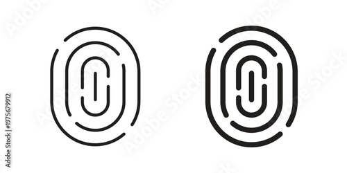 Fingerprint icon vector design set. Icon Symbol Black Outline and Solid