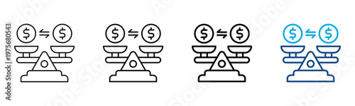 Financial Balance Icon Different Style Outline Collection Set Vector Illustration