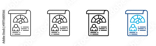 Credit Score Icon Different Style Outline Collection Set Vector Illustration