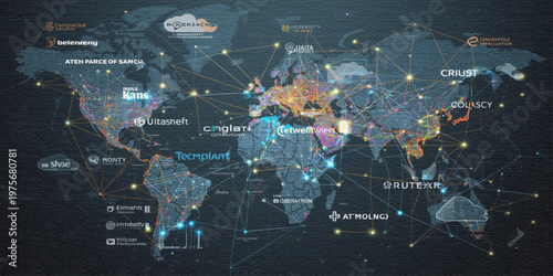 Digital Ecosystem with Connected Devices Illustration