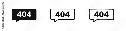 404 error message in a speech bubble, indicating page not found or broken link.