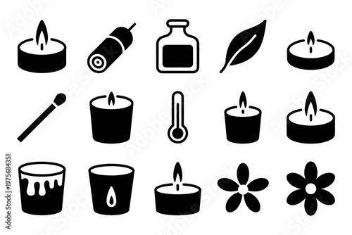 Vector of candle-making with tools and ingredients in a clean design