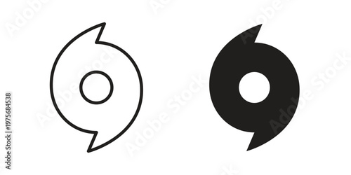 Hurricane icon vector design set. Icon Symbol Black Outline and Solid