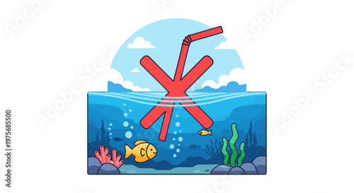Underwater, ocean, diving icons, sea creatures, colorful vector graphics