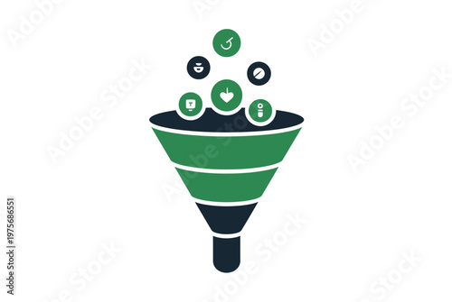 Marketing Funnel Strategy Icon Design
