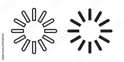 Loading icon vector design set. Icon Symbol Black Outline and Solid